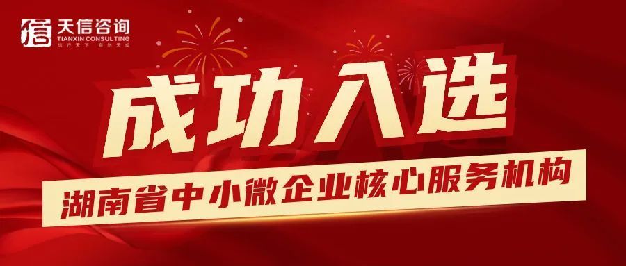 喜訊！湖南天信咨詢(xún)有限公司成功入選湖南省中小微企業(yè)核心服務(wù)機(jī)構(gòu)